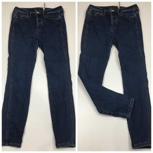 FREE PEOPLE Medium/Dark Wash Button Fly 5 Pocket Jeans